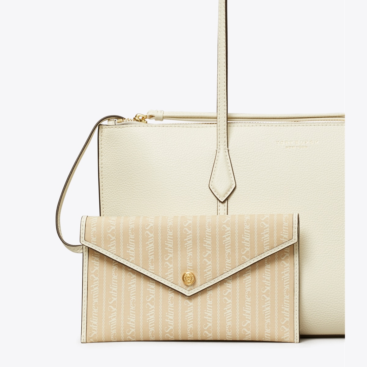 Small Perry Zip Tote - white