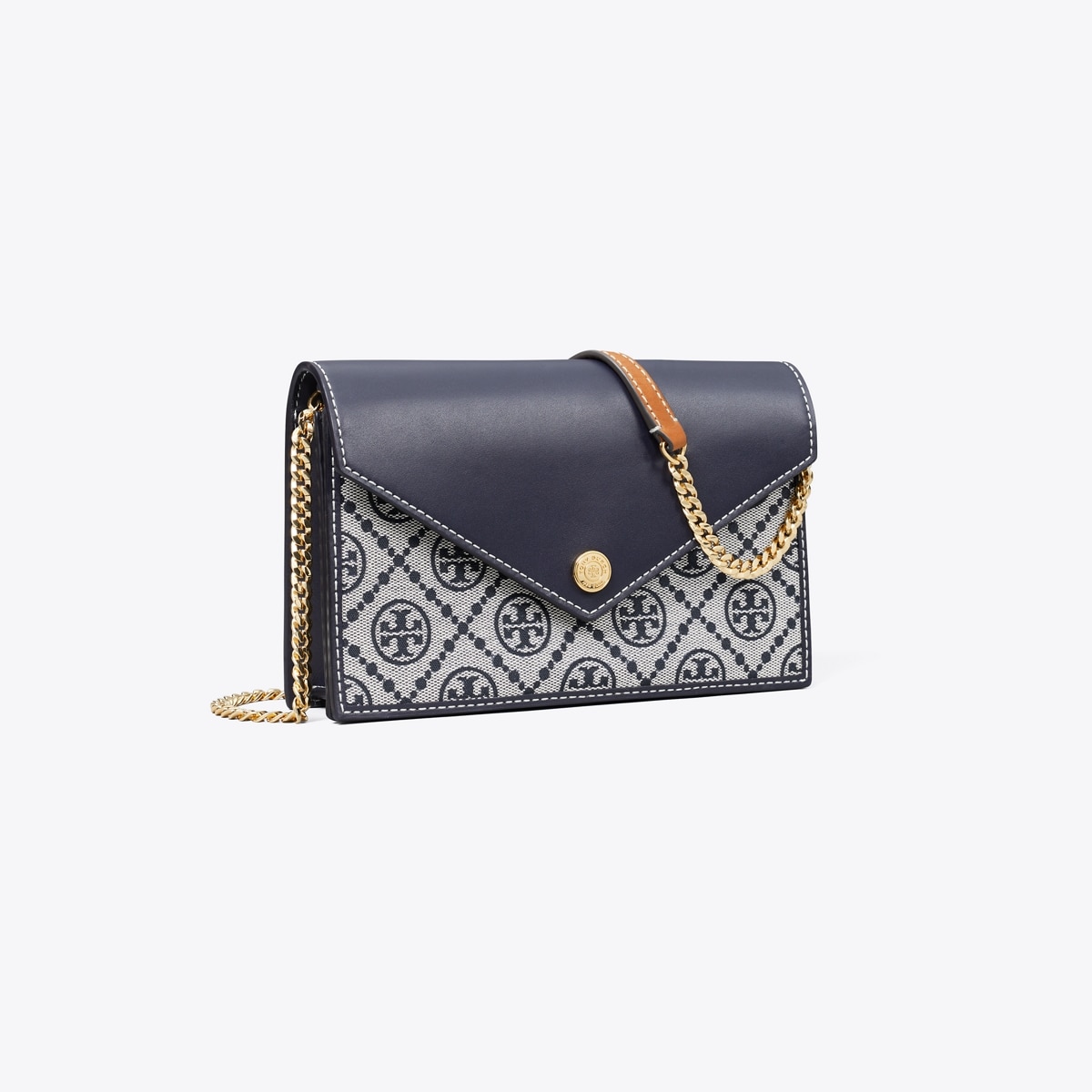 T Monogram Envelope Crossbody - blue