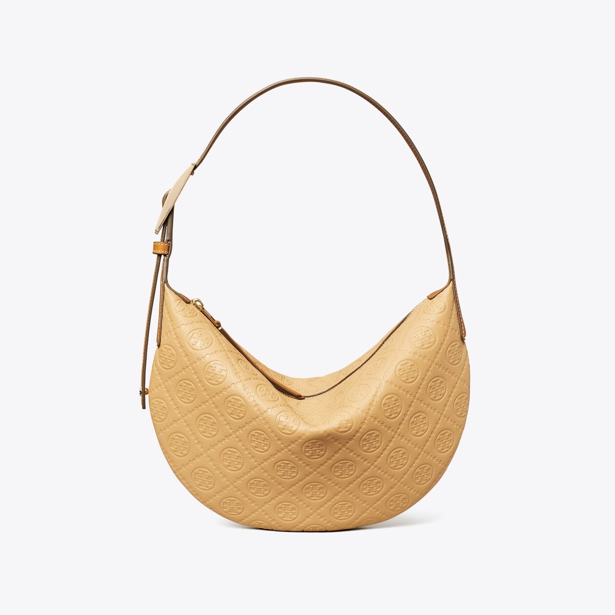 T Monogram Pebble Small Balloon Bag - tiramisu