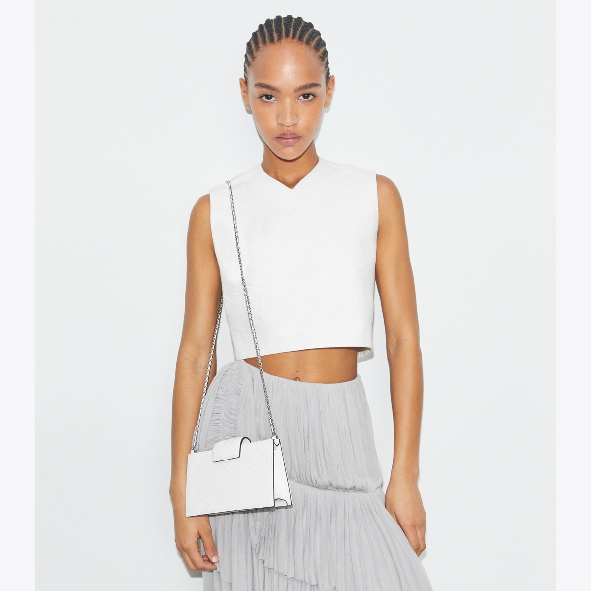 Mini Fleming Soft Crossbody - white