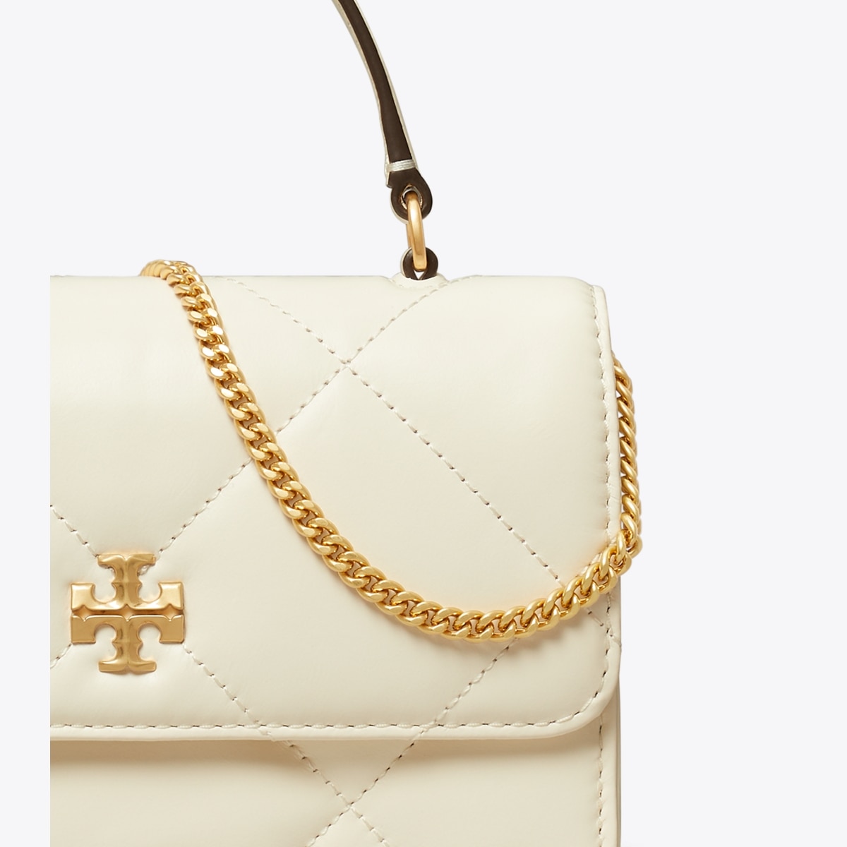 Mini Kira Diamond Quilt Top-Handle Crossbody - white