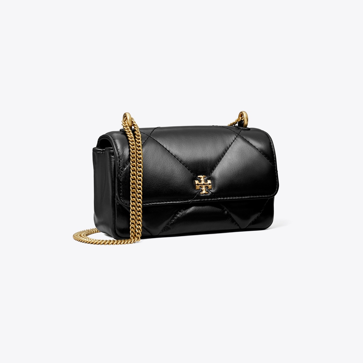 Mini Kira Diamond Quilt Flap Bag - black