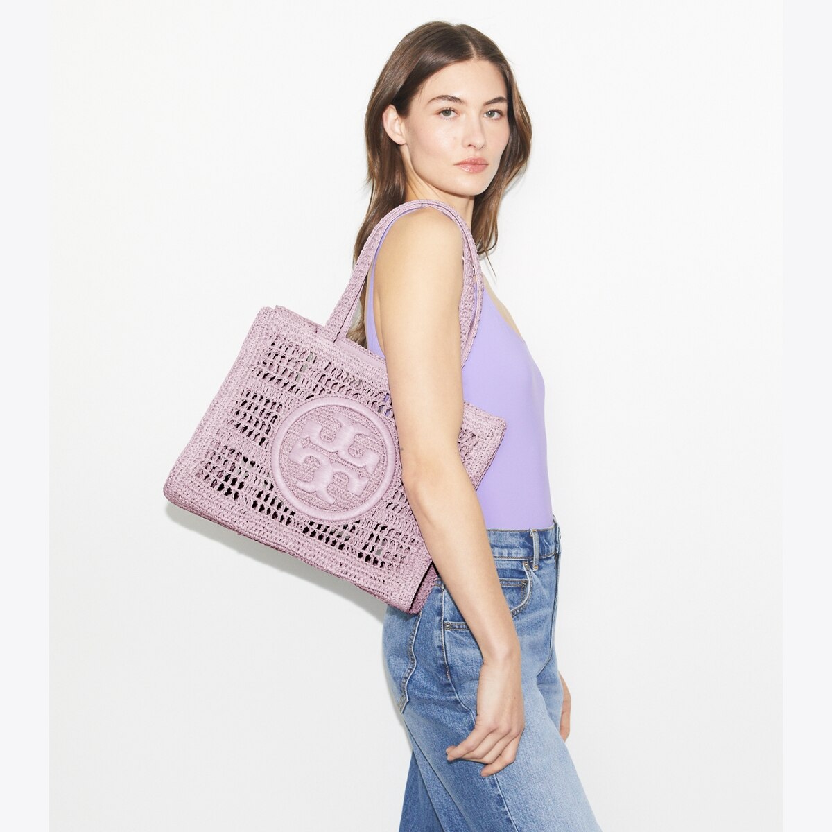 Small Ella Hand-Crocheted Tote - purple