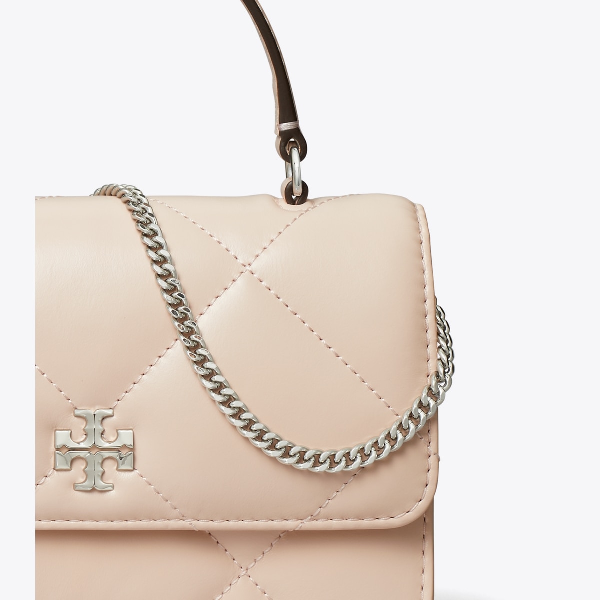 Mini Kira Diamond Quilt Top-Handle Crossbody - pink