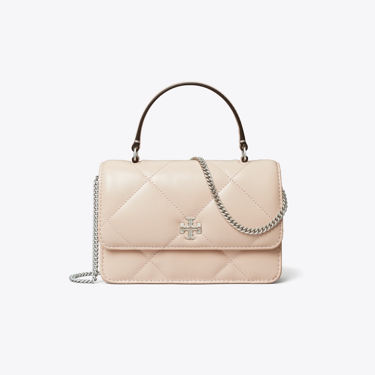 Mini Kira Diamond Quilt Top-Handle Crossbody - pink