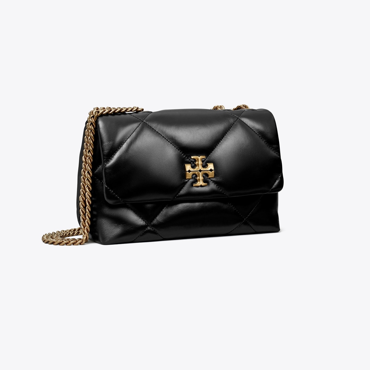 Small Kira Diamond Quilt Shoulder Bag - black