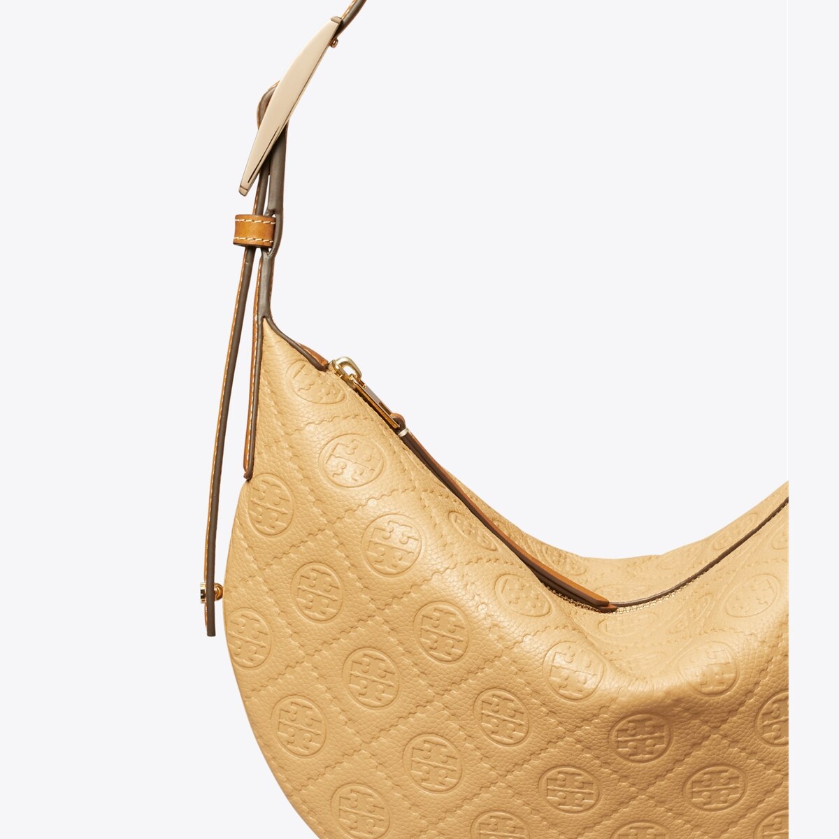 T Monogram Pebble Small Balloon Bag - tiramisu