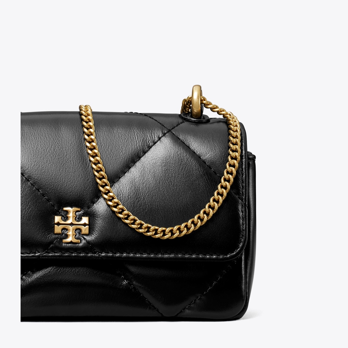 Mini Kira Diamond Quilt Flap Bag - black