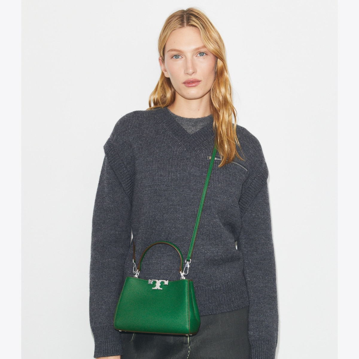 Mini Eleanor Soft Satchel - dark kale