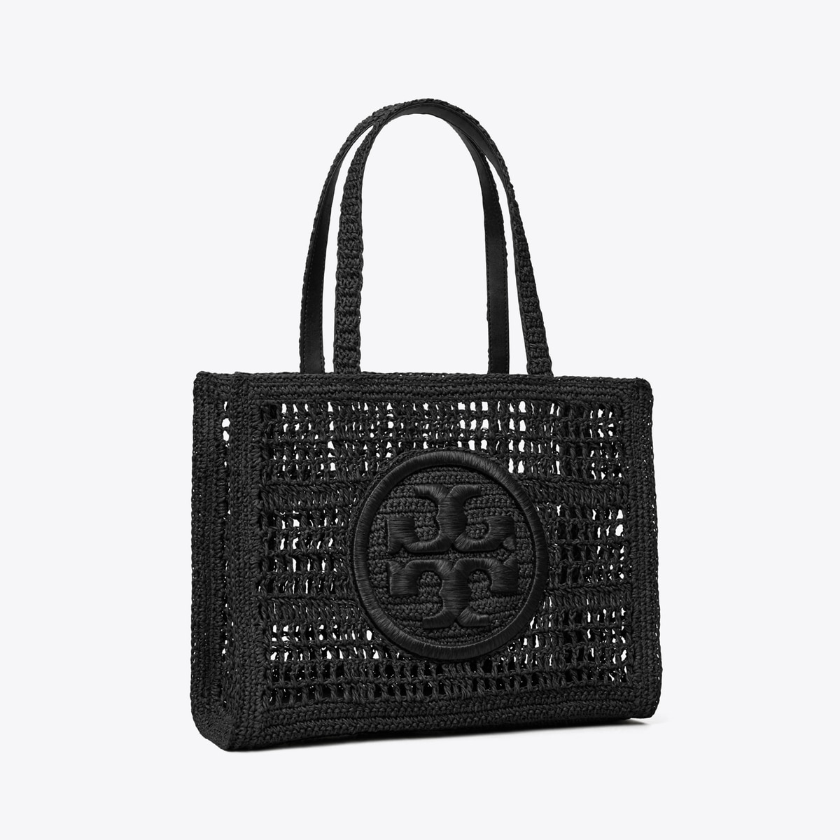 Small Ella Hand-Crocheted Tote - black
