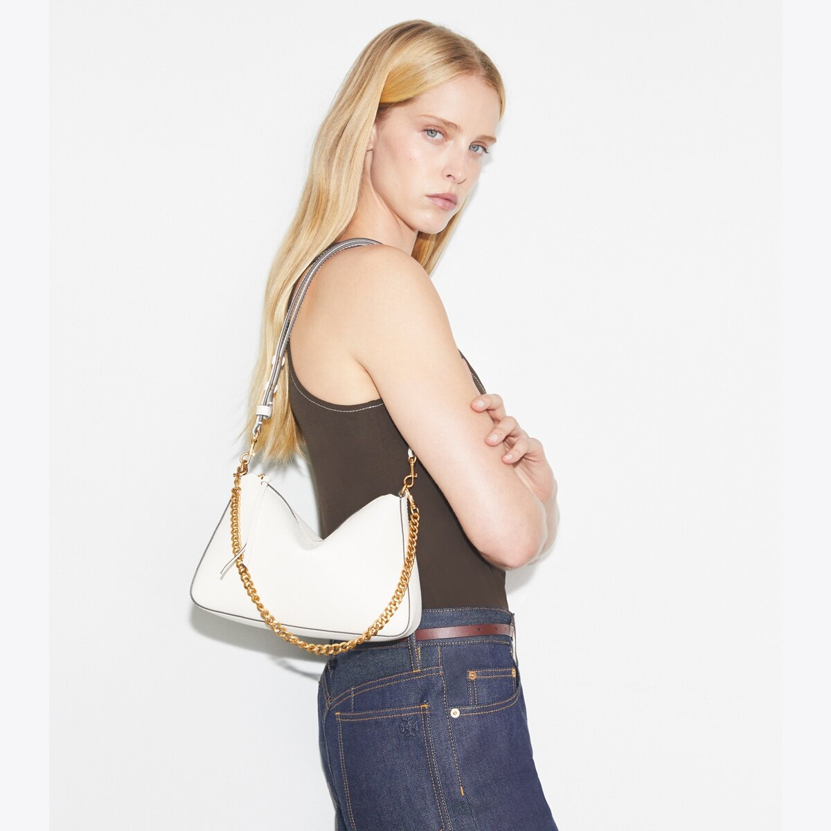 Small Perry Shoulder Bag - white