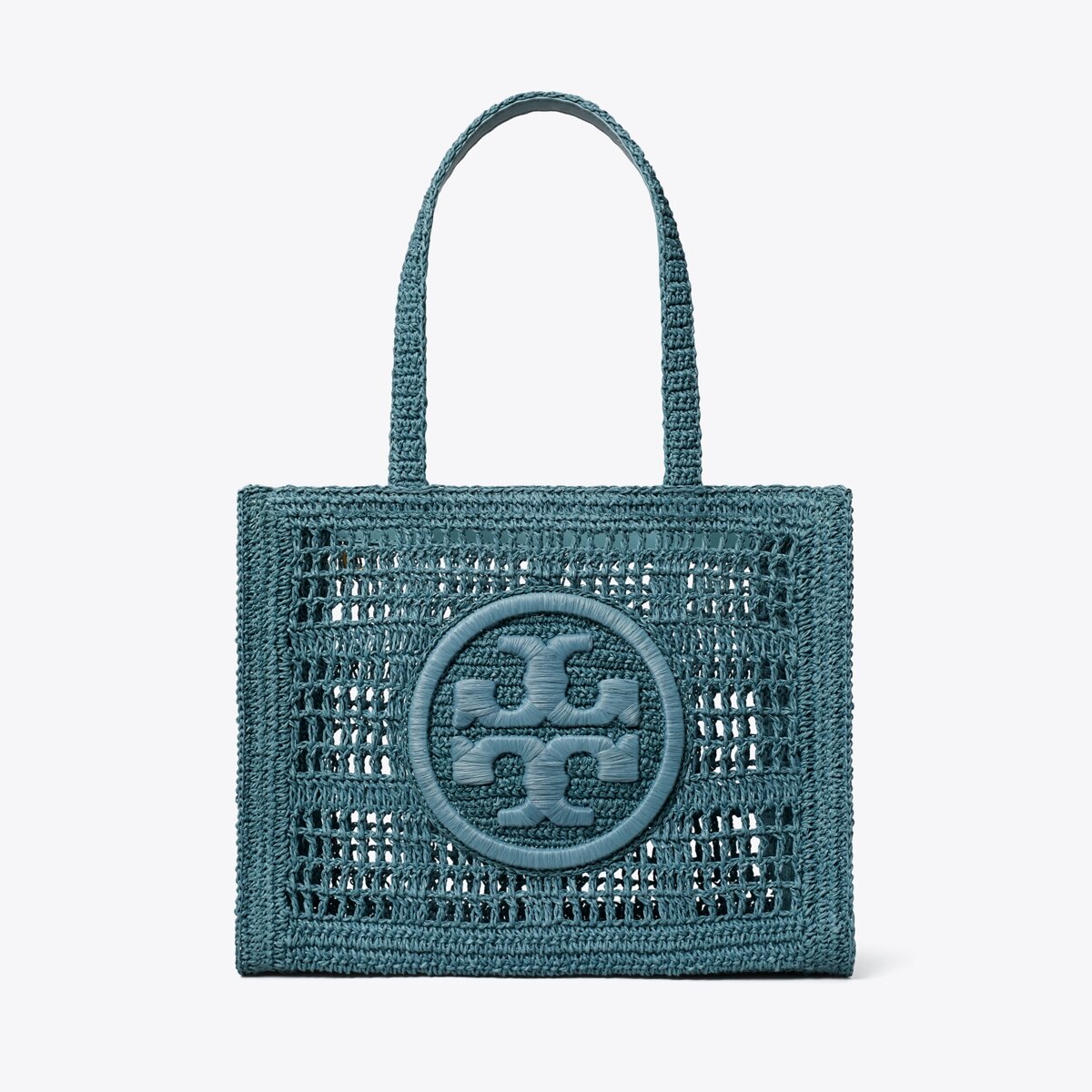 Small Ella Hand-Crocheted Tote - blue