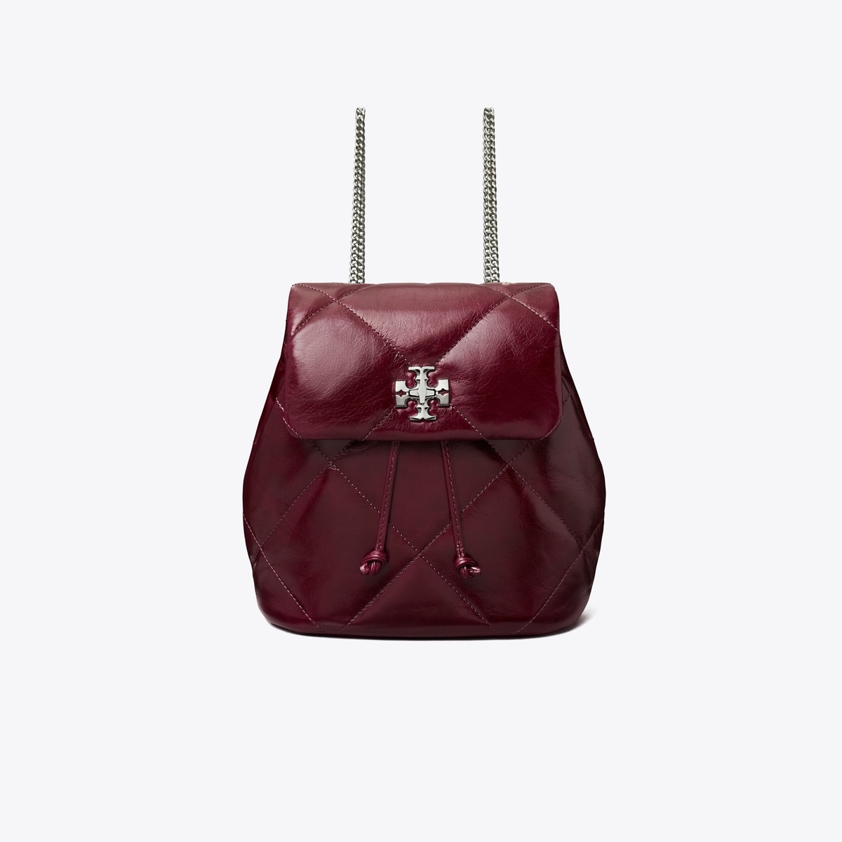 Mini Kira Diamond Quilt Distressed Backpack - red