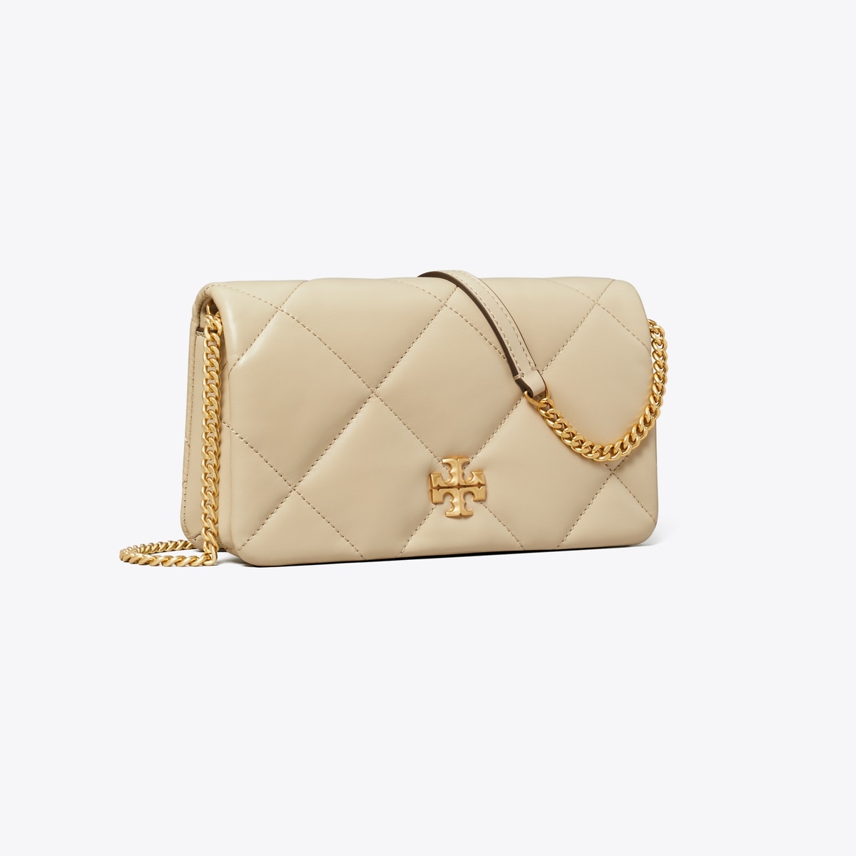 Kira Diamond Quilt Crossbody - beige