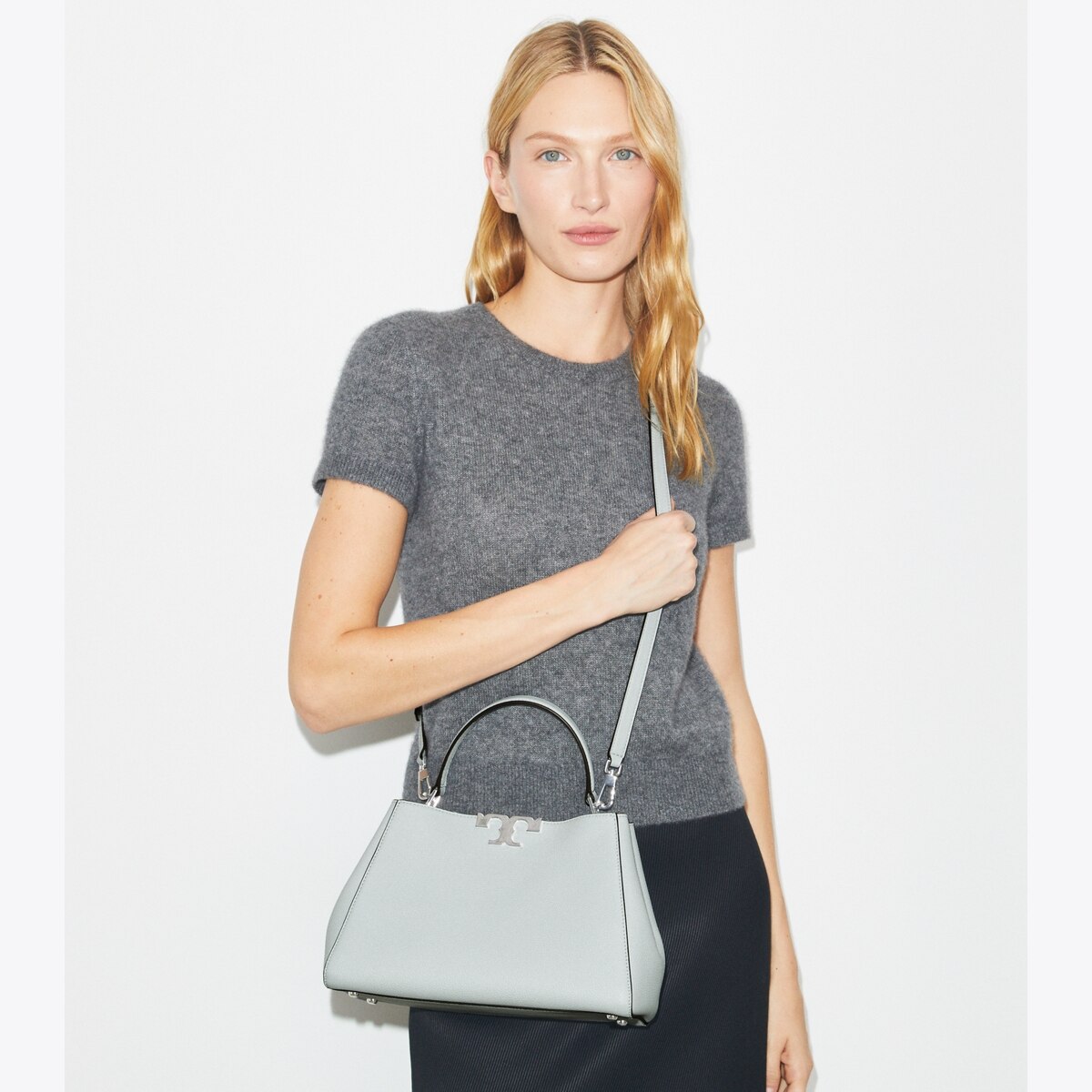 Medium Eleanor Soft Satchel - blue