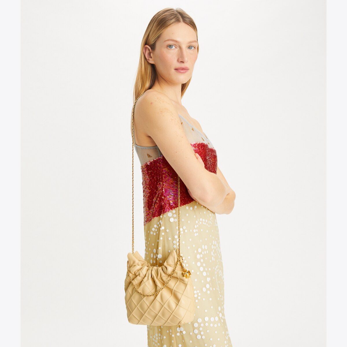 Mini Fleming Soft Hobo Bag - beige