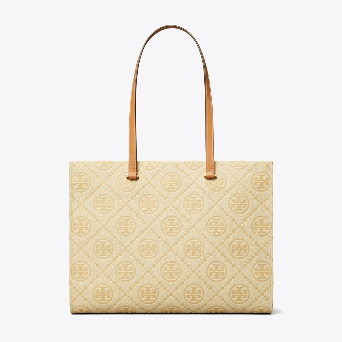 T Monogram Pebble Tote - tiramisu