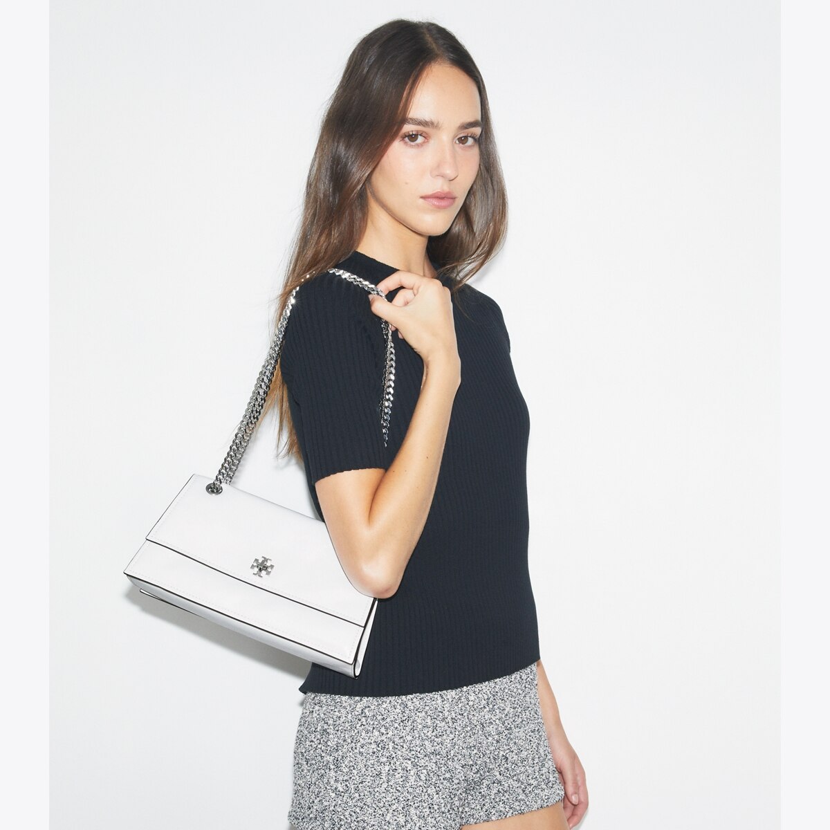 Kira Turnlock Shoulder Bag - white