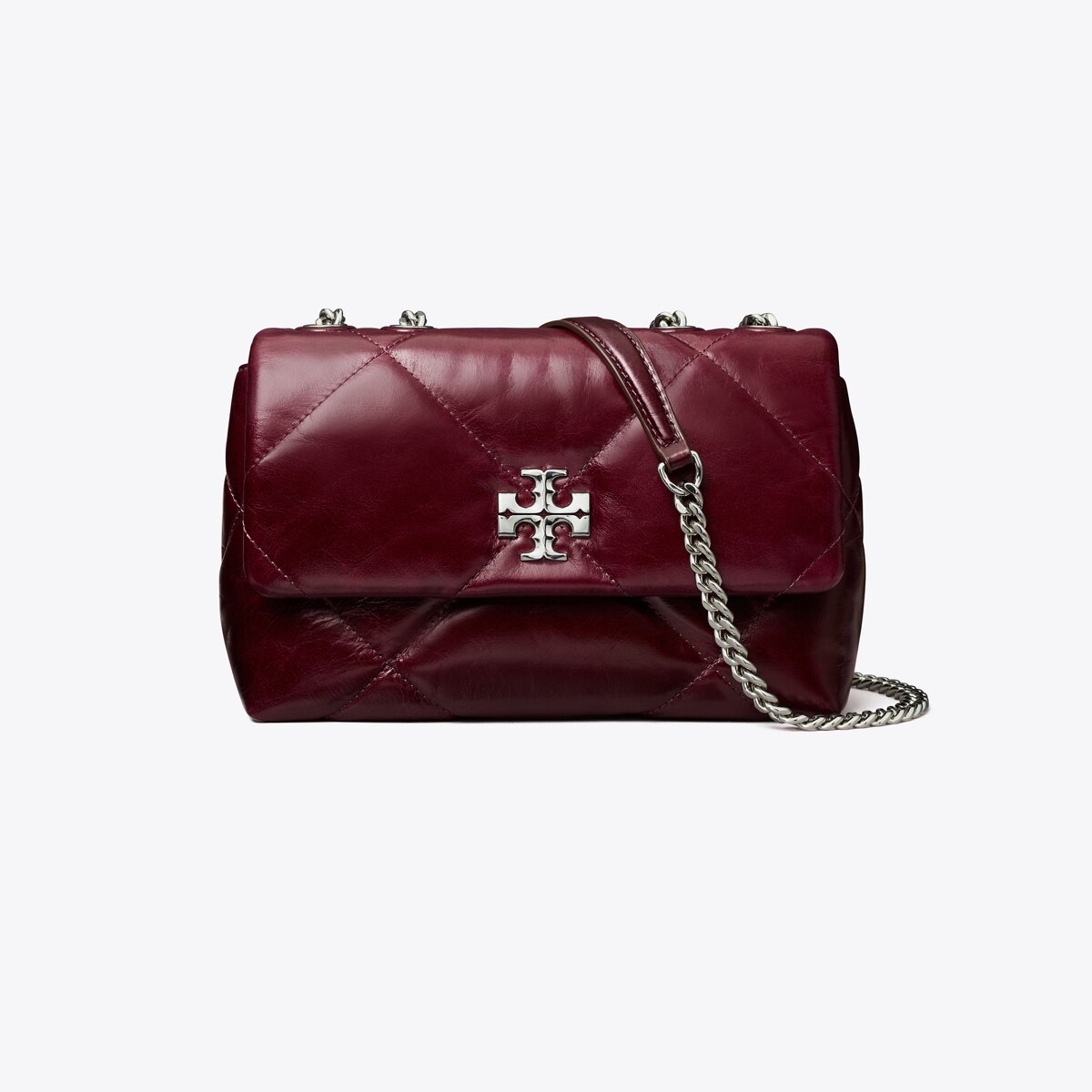 Small Kira Diamond Quilt Distressed Shoulder Bag - purple