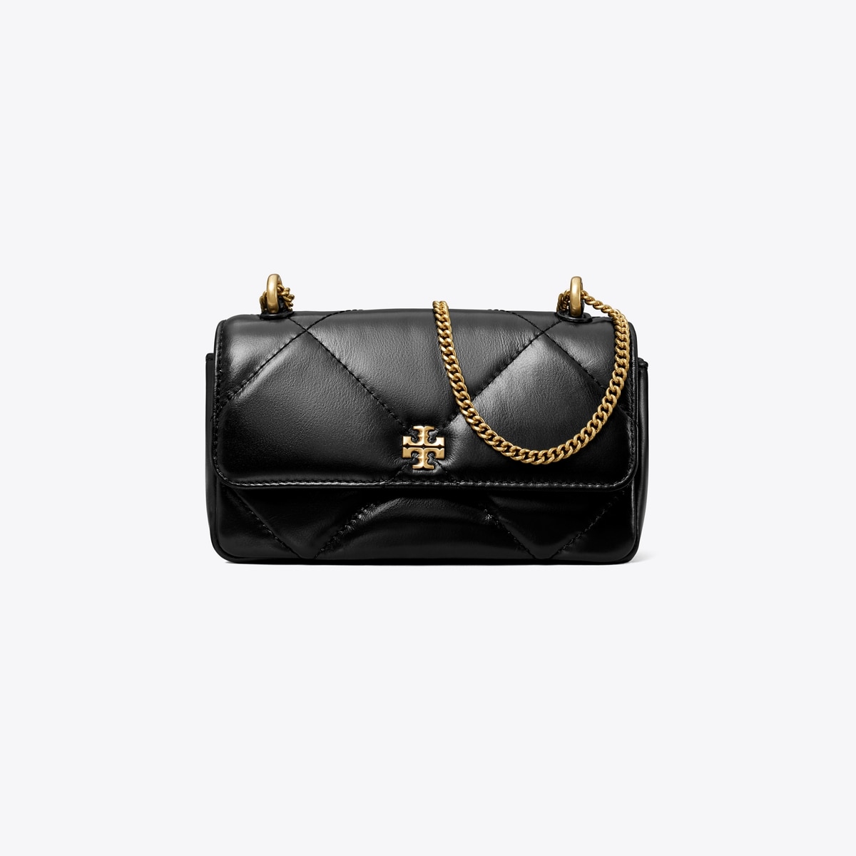 Mini Kira Diamond Quilt Flap Bag - black