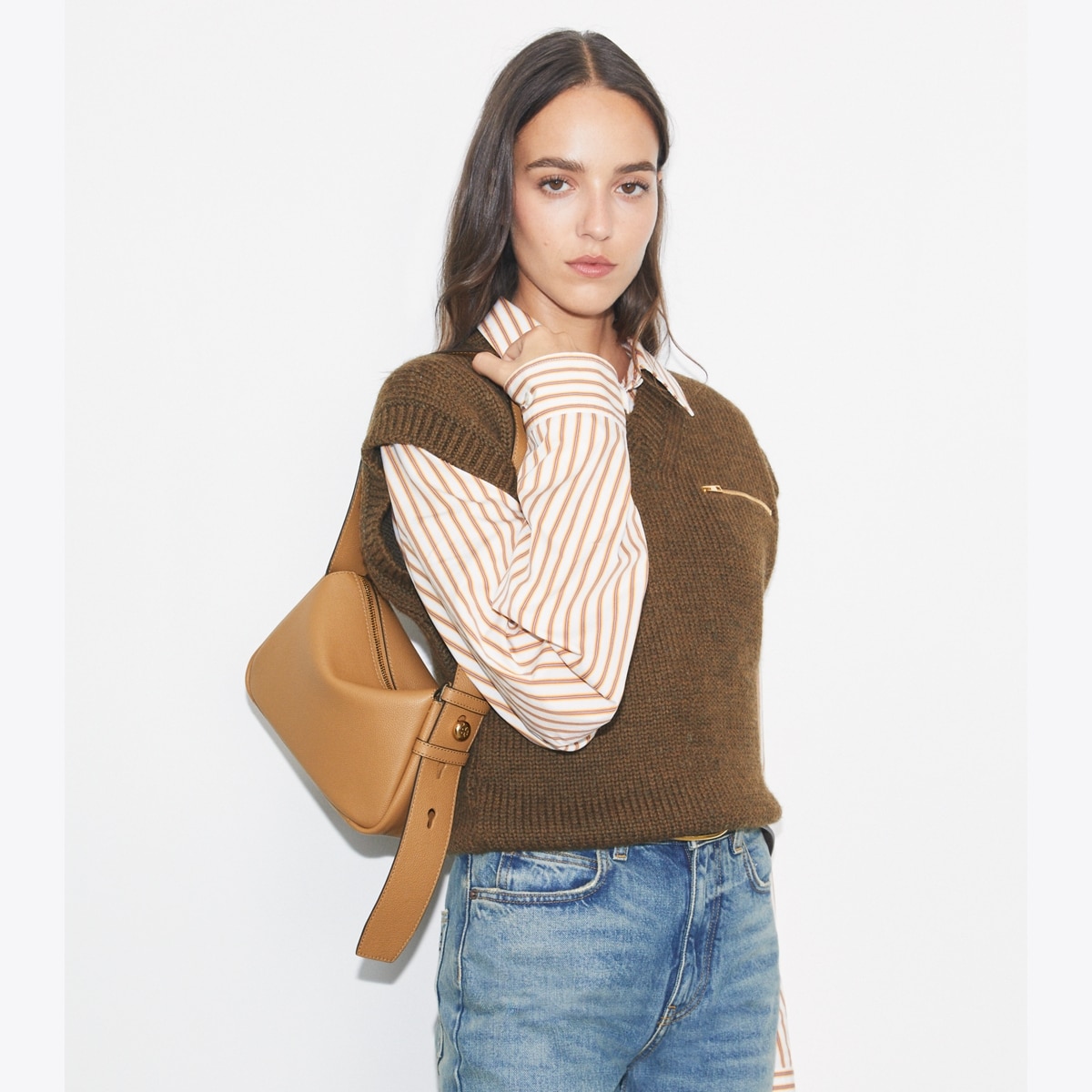 Small Romy Shoulder Bag - deep brown