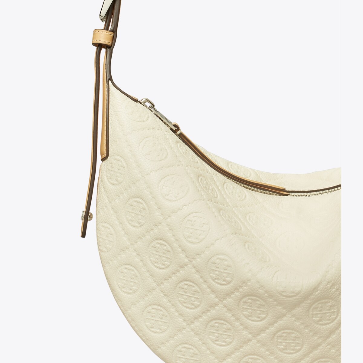 T Monogram Pebble Small Balloon Bag - white