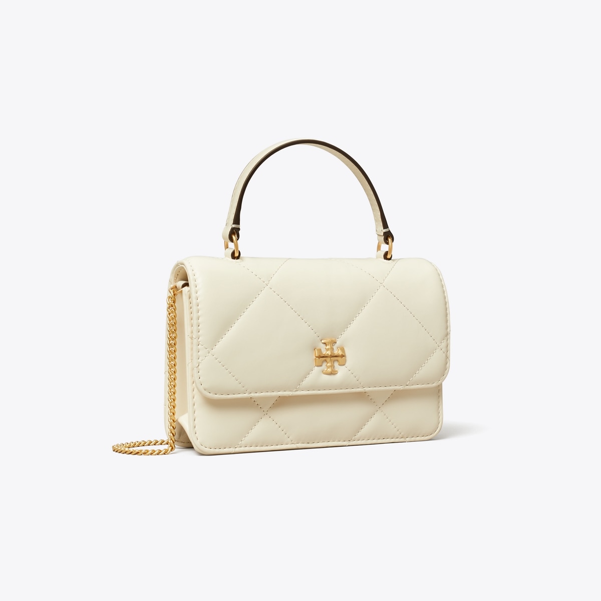 Mini Kira Diamond Quilt Top-Handle Crossbody - white