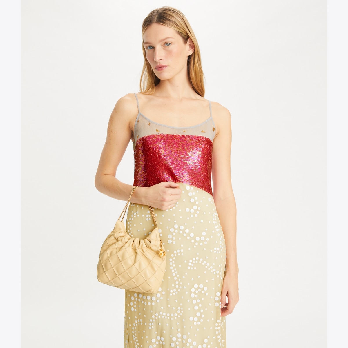 Mini Fleming Soft Hobo Bag - beige