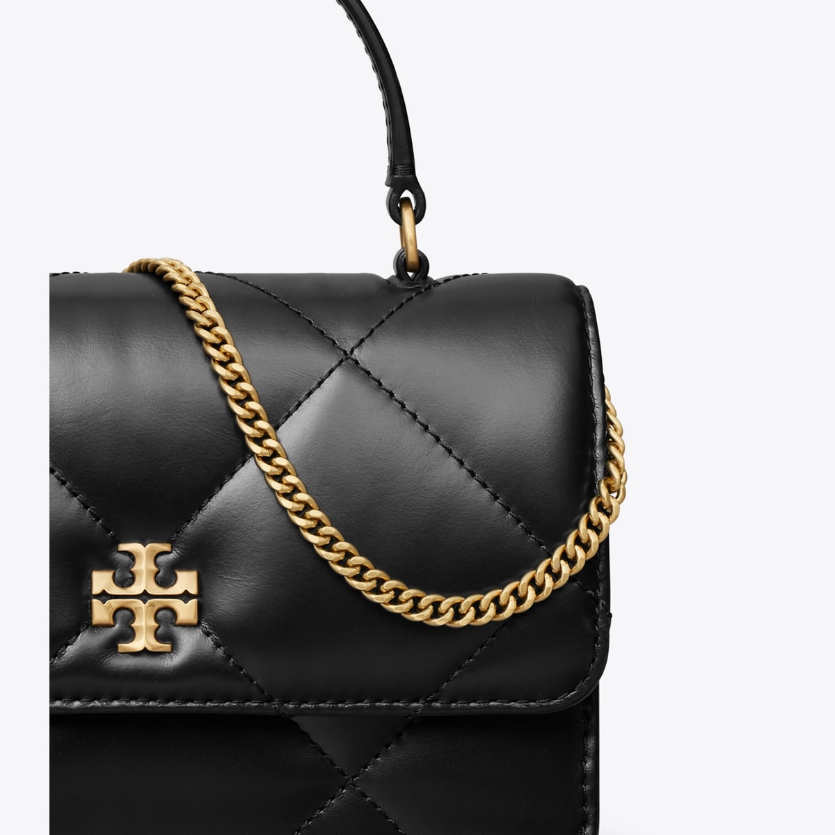 Mini Kira Diamond Quilt Top-Handle Crossbody - black