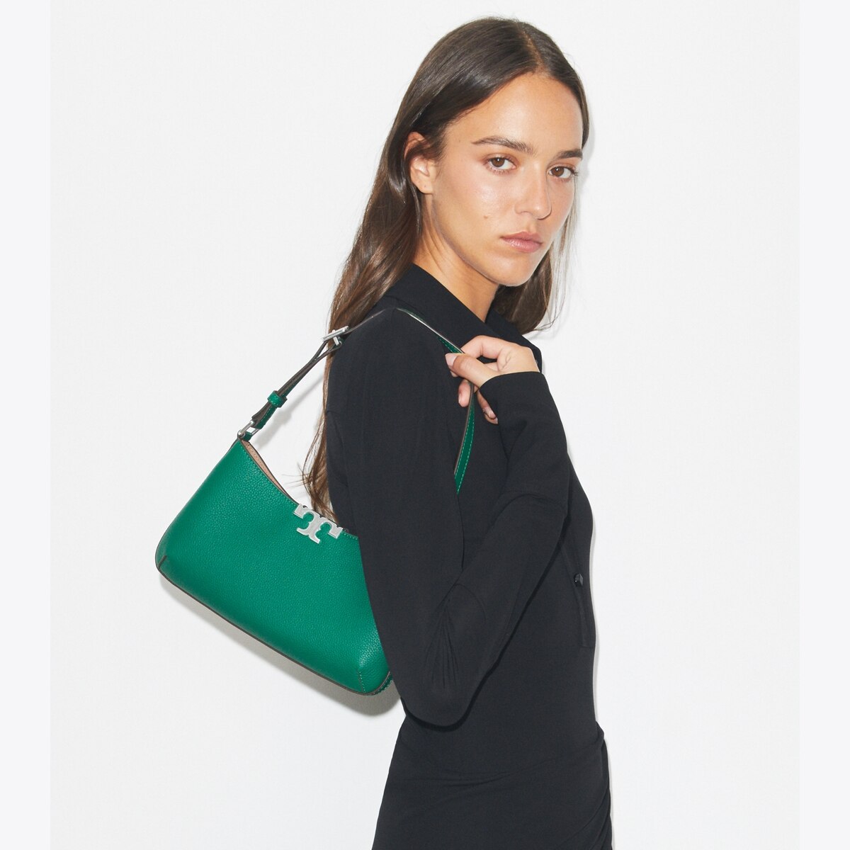 Eleanor Soft Slim Shoulder Bag - green
