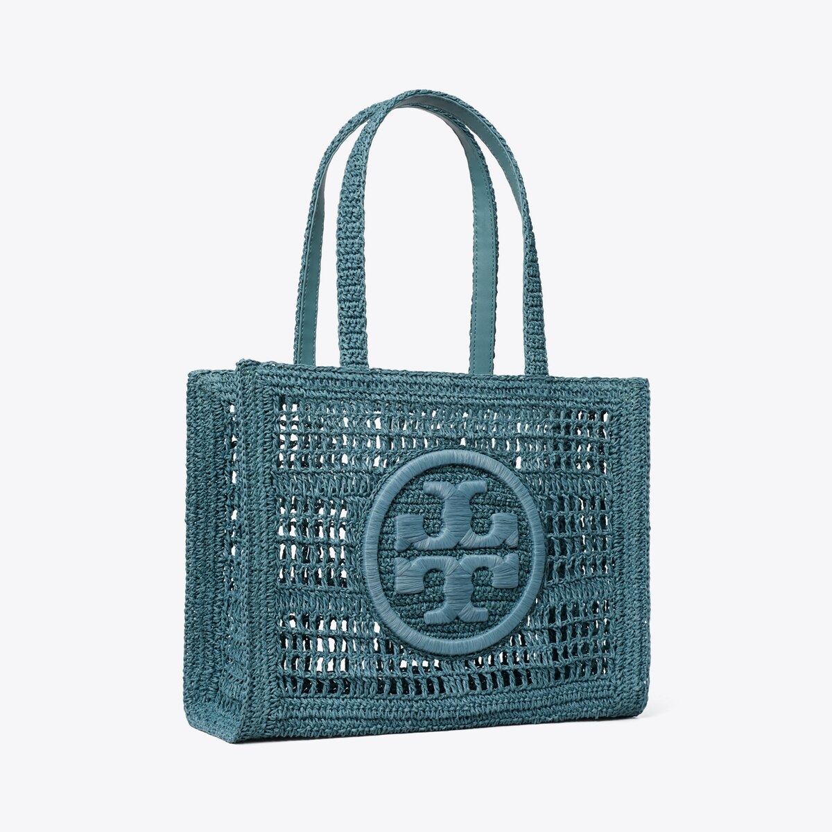 Small Ella Hand-Crocheted Tote - blue
