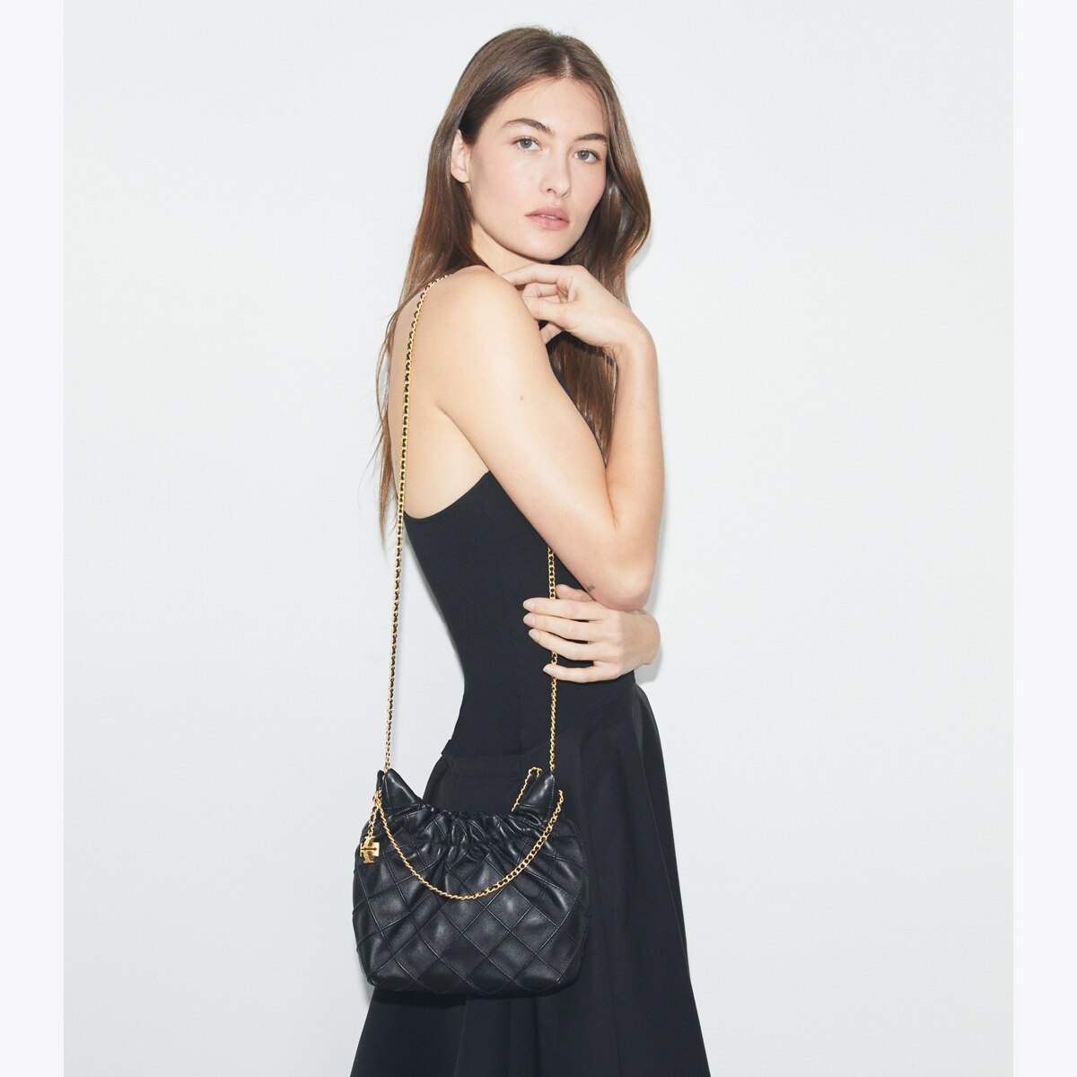 Mini Fleming Soft Hobo Bag - black