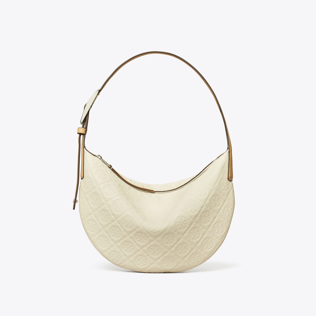 T Monogram Pebble Small Balloon Bag - white