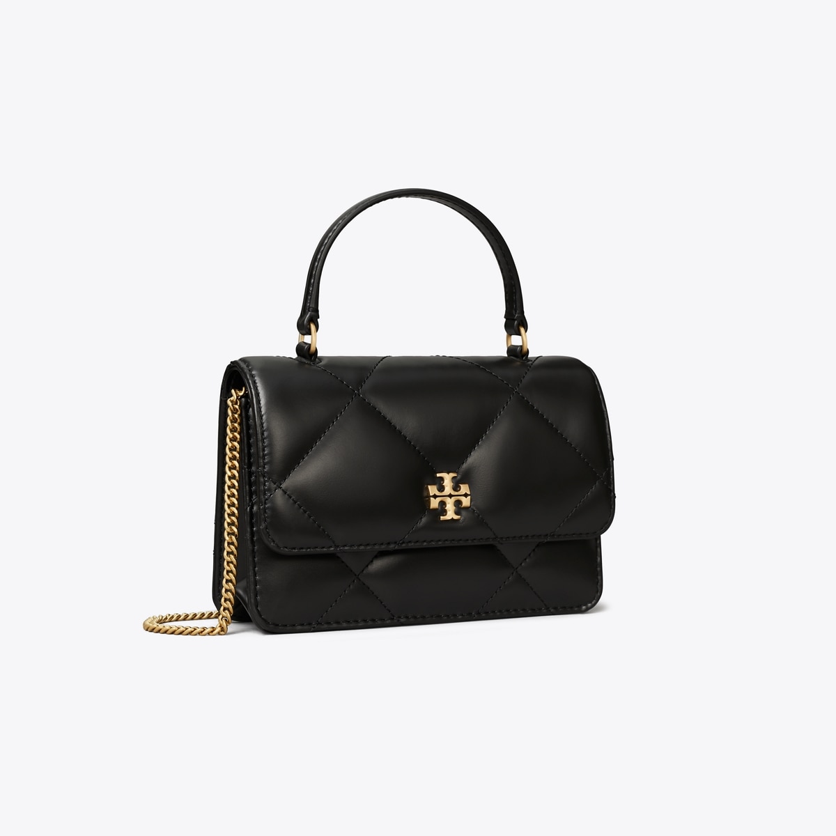 Mini Kira Diamond Quilt Top-Handle Crossbody - black