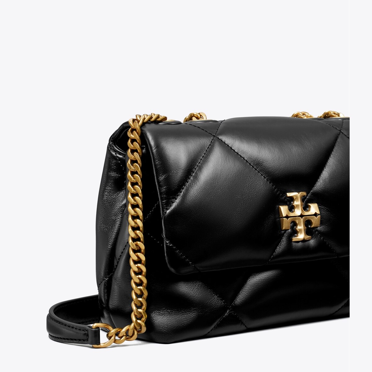 Small Kira Diamond Quilt Shoulder Bag - black