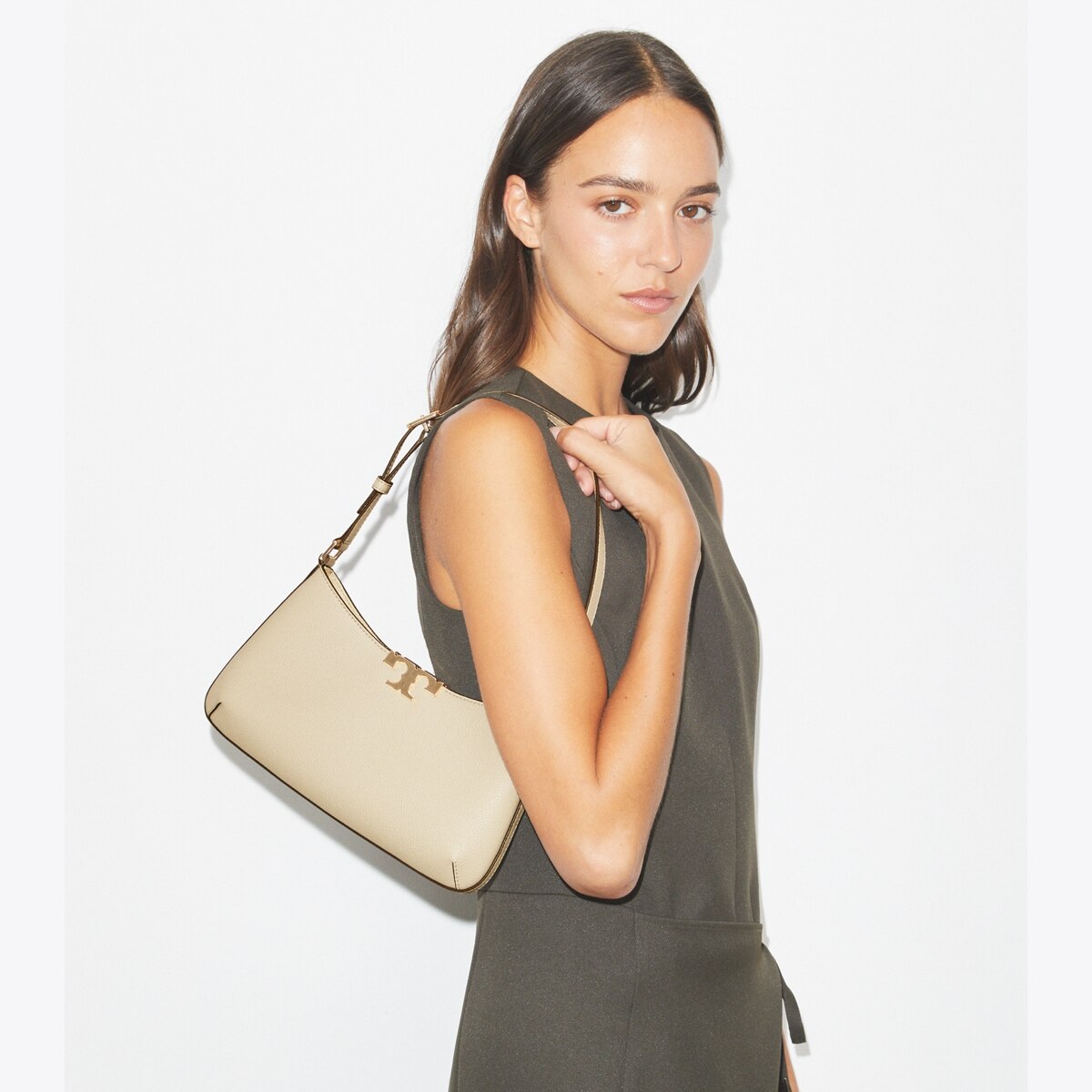 Eleanor Soft Slim Shoulder Bag - tiramisu