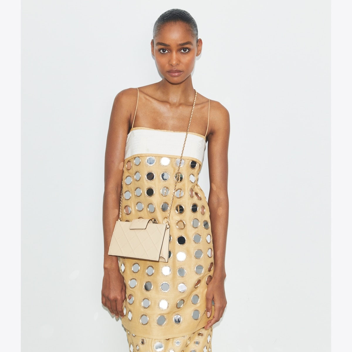 Mini Fleming Soft Crossbody - beige