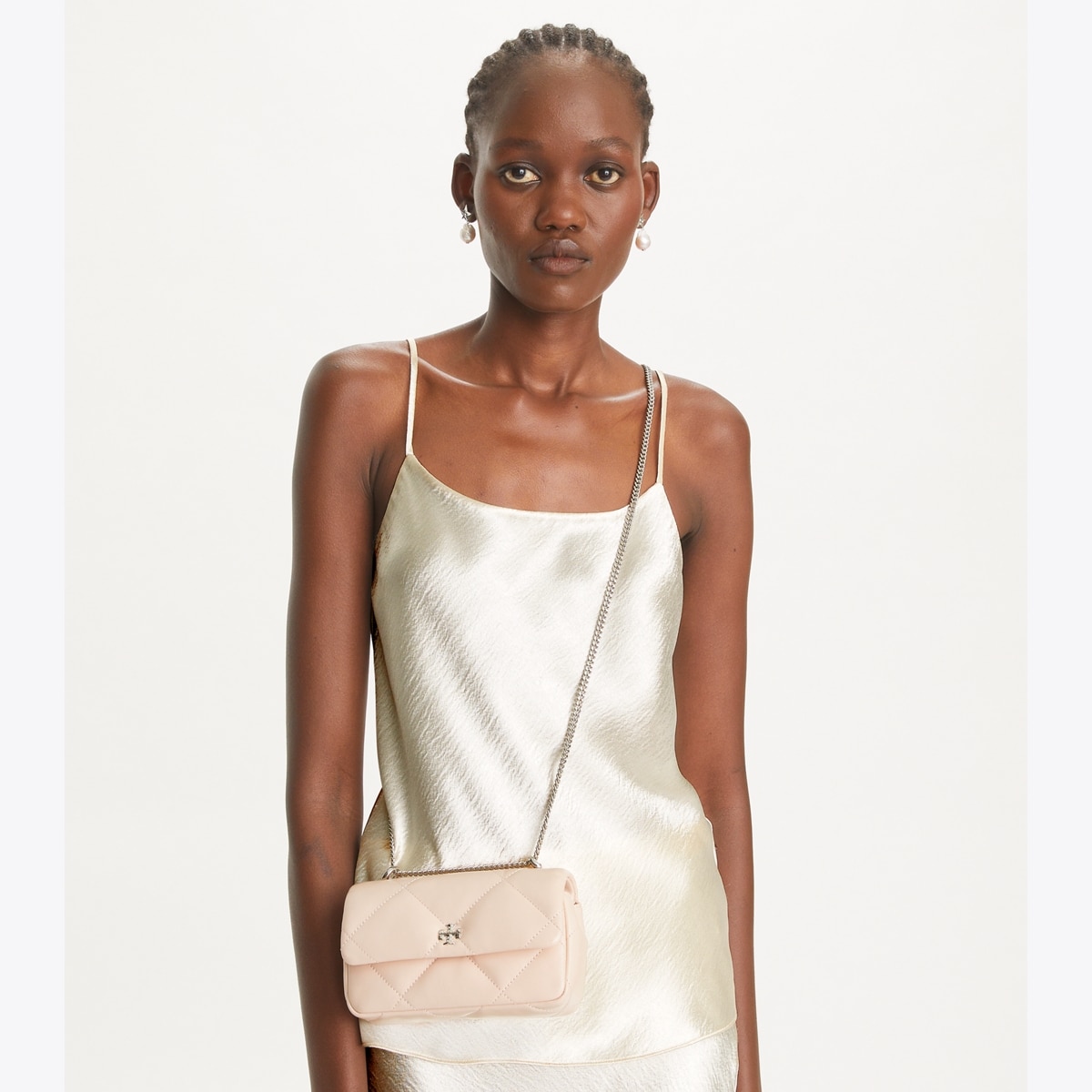 Mini Kira Diamond Quilt Flap Bag - pink