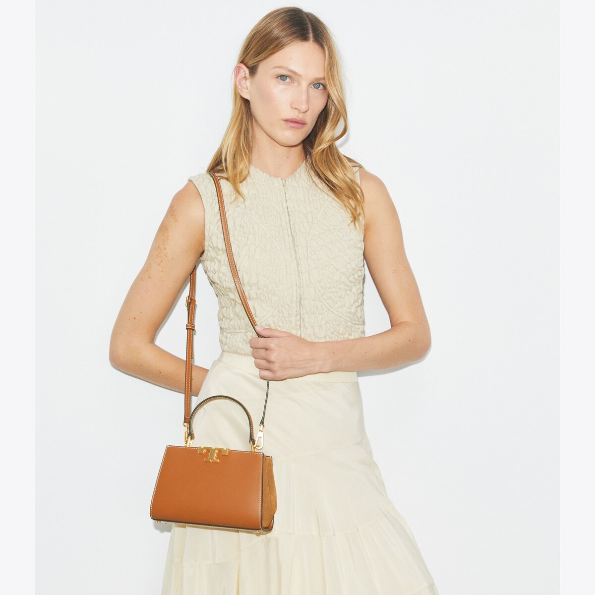 Mini Eleanor Satchel - light cream