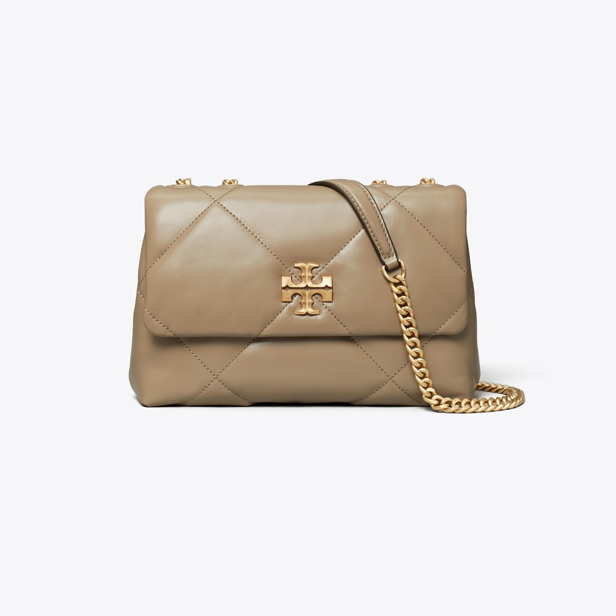 Small Kira Diamond Quilt Shoulder Bag - tiramisu