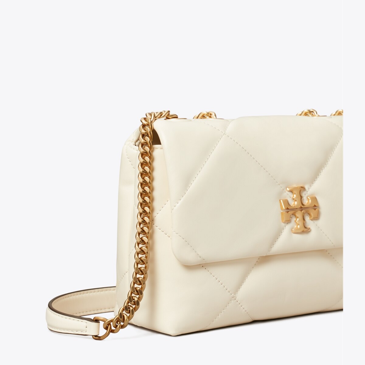 Small Kira Diamond Quilt Shoulder Bag - white