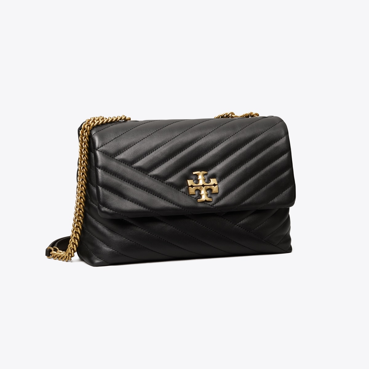 Kira Chevron Shoulder Bag - black