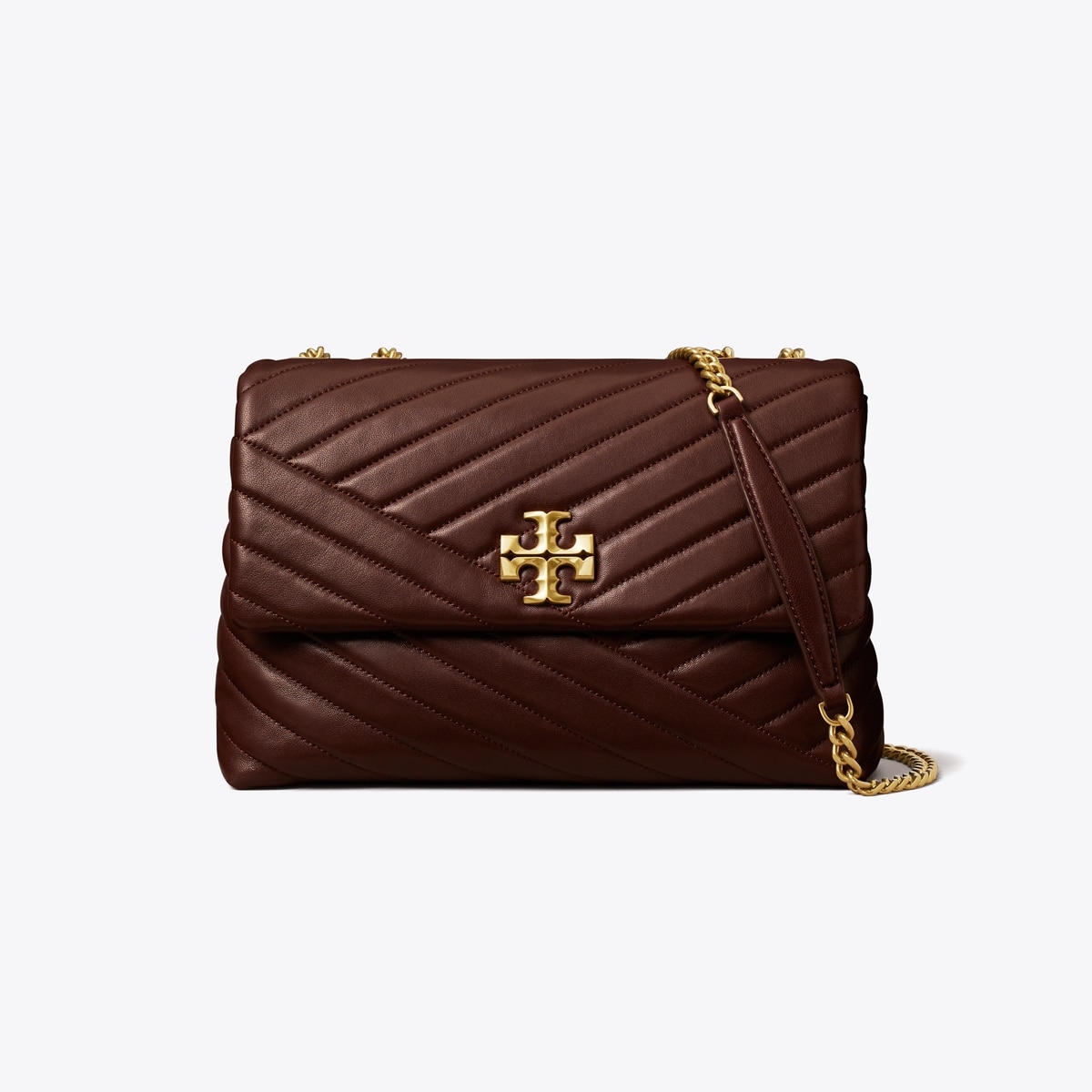 Kira Chevron Shoulder Bag - red