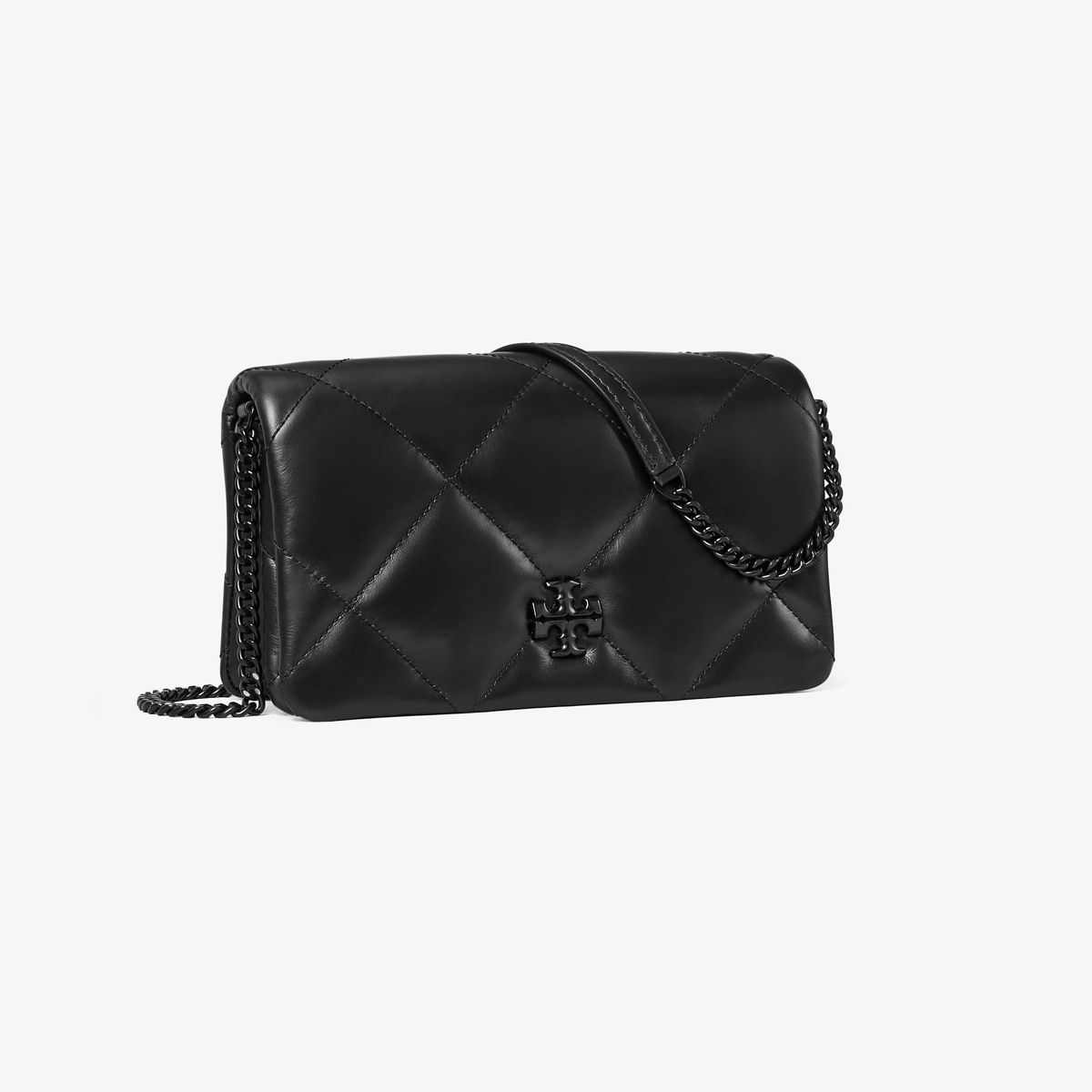 Kira Diamond Quilt Crossbody - black