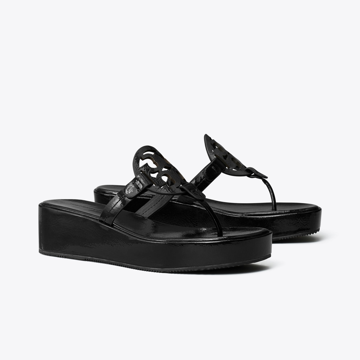 Miller Patent Wedge Sandal - black