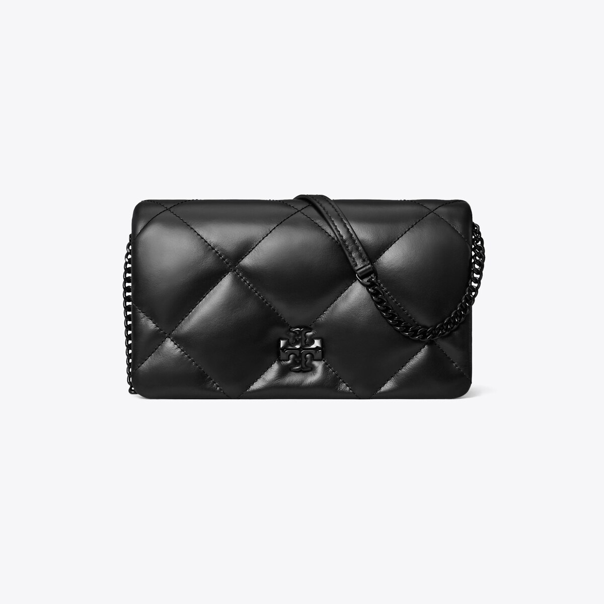 Kira Diamond Quilt Crossbody - black