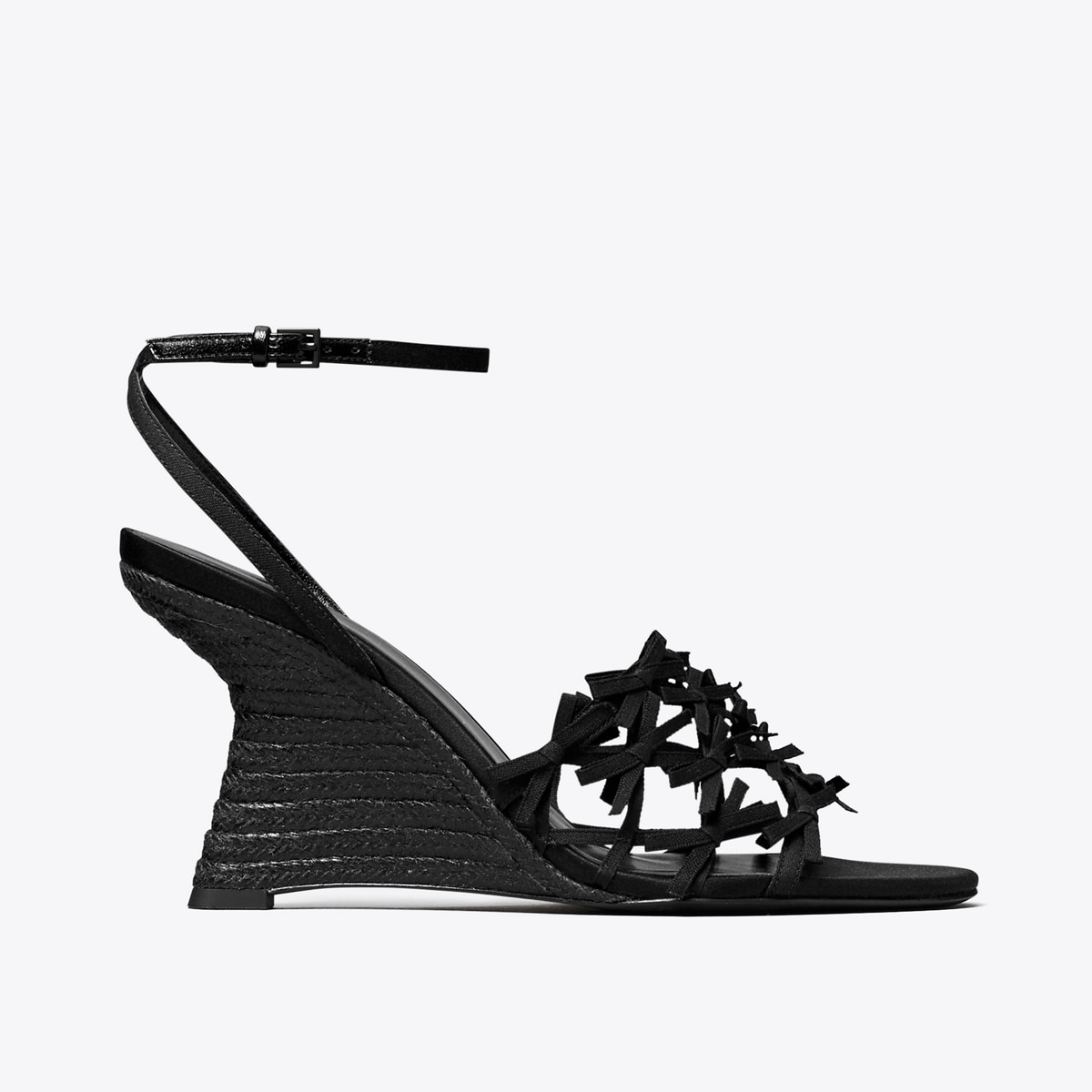 Mini Bow Espadrille Wedge - perfect black