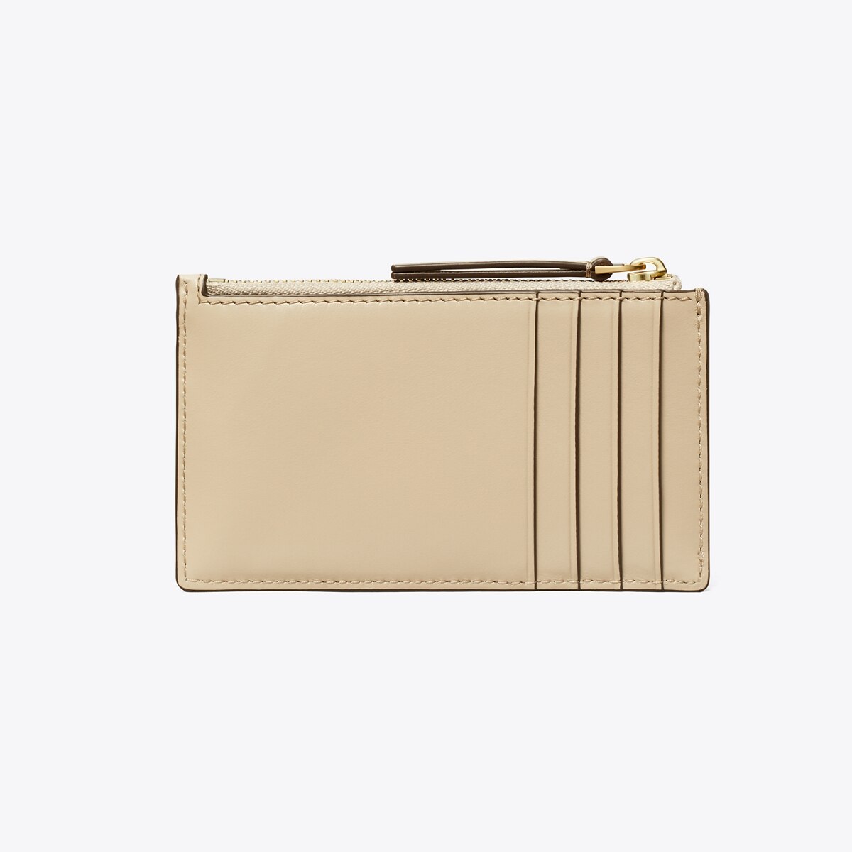 Kira Diamond Quilt Zip Card Case - beige