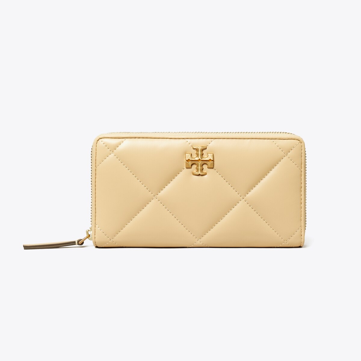 Kira Diamond Quilt Zip Continental Wallet - beige