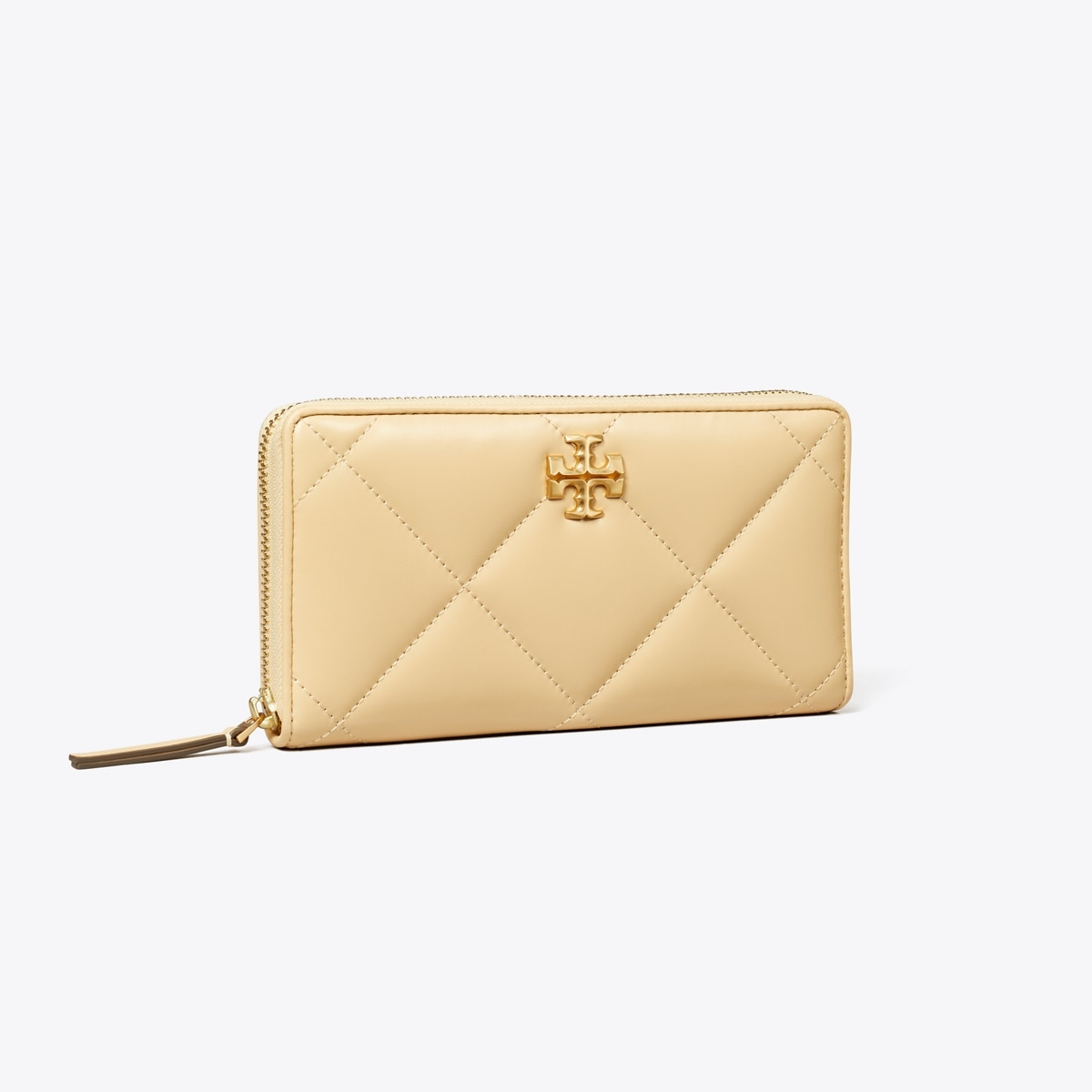 Kira Diamond Quilt Zip Continental Wallet - beige